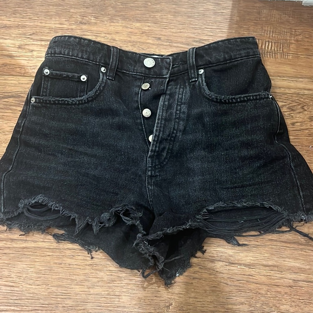 Zara black jean shorts